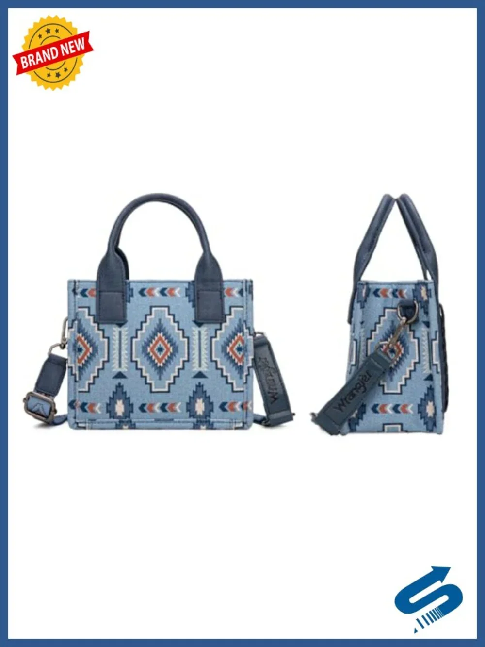 Boho Aztec Mini Tote Bag Canvas Woven Top Handle Purse Adjustable Strap